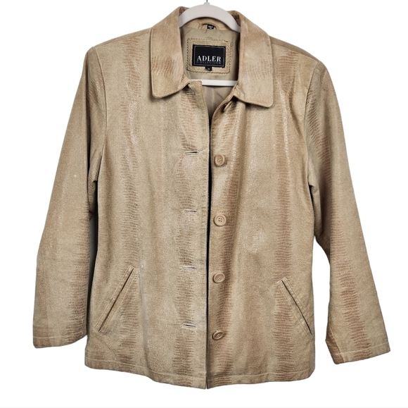 Vintage Adler Collection Leather Jacket Snakeskin Print Women's Size Medium - Picture 3 of 12